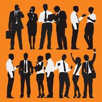 Collection Of Business Silhouette, Business people Silhouetes Collection vector