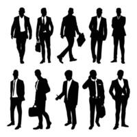 Business people, set of vector silhouettes. Set of silhouettes of business people