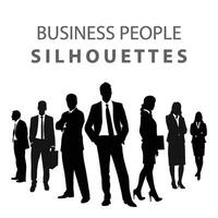 Detailed Business People, Business People Silhouettes Vector Illustration