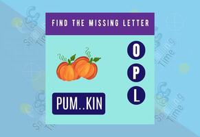 Write missing letter . spelling game for kids. worksheet for kids. free vactor vector