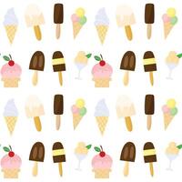 Cool ice cream pattern seamless. Bright design for textile, cake shops textures. vector