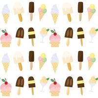 Cool ice cream pattern seamless. Bright design for textile, cake shops textures. vector