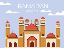 Ramadan background with mosque vector