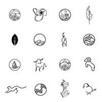 Ecological Succession Icons Pack. Vector collection