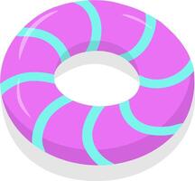 Inflatable floating ring for swimming. Beach rubber lifebuoy for pool and sea. A lifebuoy with a beautiful pattern. Flat vector illustration isolated on a white background