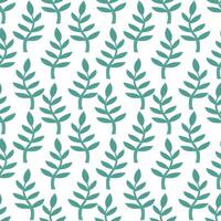 A luxurious vector drawing of green leaves. Seamless pattern. Floral pattern with leaves. Vector illustration.