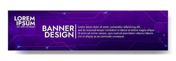 Gradient Digital technology banner. Futuristic banner for various design projects such as websites, presentations, print materials, social media posts vector