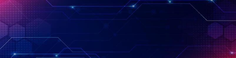 Gradient Digital technology banner. Futuristic banner for various design projects such as websites, presentations, print materials, social media posts vector