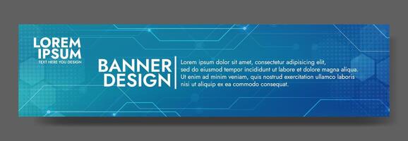 Green Blue Digital technology banner. Futuristic banner for various design projects such as websites, presentations, print materials, social media posts vector