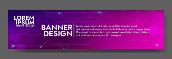 Gradient Digital technology banner. Futuristic banner for various design projects such as websites, presentations, print materials, social media posts vector