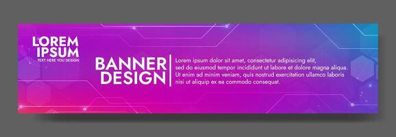 Gradient Digital technology banner. Futuristic banner for various design projects such as websites, presentations, print materials, social media posts vector