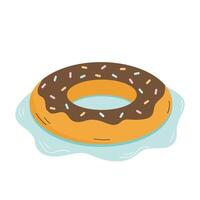 Cute inflatable ring in the form of donut vector