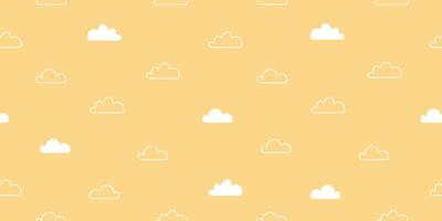 Cute clouds seamless pattern, cartoon background vector