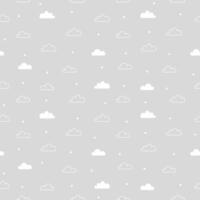 Cute clouds seamless pattern, cartoon background vector