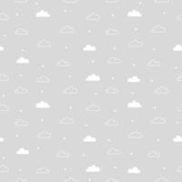 Cute clouds seamless pattern, cartoon background vector