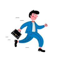 Vector illustration of a businessman running