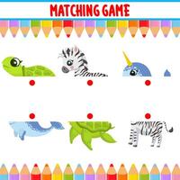 Matching children educational game match objects Vector Image