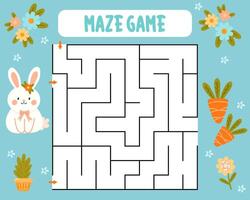 Square maze game for children puzzle for children labyrinth riddle find the right path vector