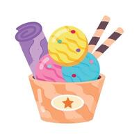 ice Cream Flat Style Stickers vector