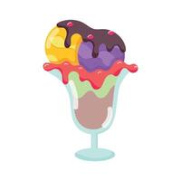 Ice Cream Dessert Flat Style Stickers vector