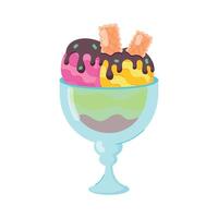 Ice Cream Dessert Flat Style Stickers vector