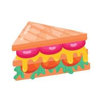 Flat Style Sandwiches Stickers vector