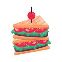 Flat Style Sandwiches Stickers vector