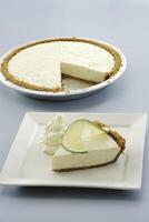 Dessert Dayap Pie or key lime cheesecake served in a dish isolated on background side view of fastfood photo