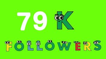 Follower Cartoon alphabets letters text animated video. video