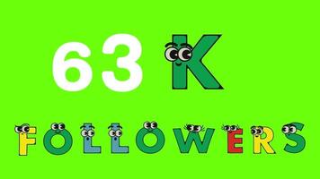 Follower Cartoon alphabets letters text animated video. video