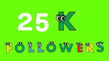 Follower Cartoon alphabets letters text animated video. video