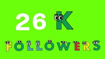 Follower Cartoon alphabets letters text animated video. video