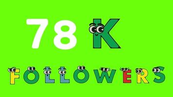 Follower Cartoon alphabets letters text animated video. video