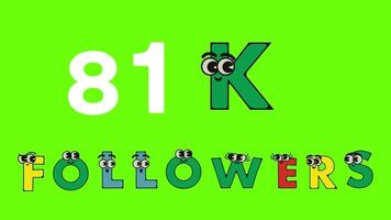 Follower Cartoon alphabets letters text animated video. video