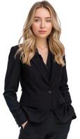 AI generated Confident young businesswoman in black suit photo