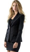 AI generated Confident businesswoman in black suit photo