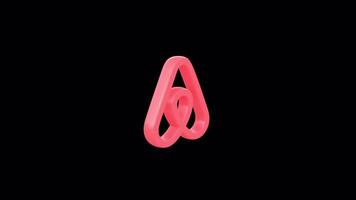 alta qualidade 3d airbnb logotipo visualização com alfa canal video