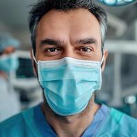 AI generated Confident male surgeon ready for operation photo