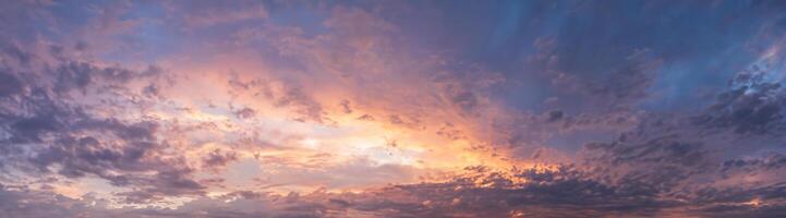 Captivating Sunset Sky, A Vibrant and Striking Panorama. photo