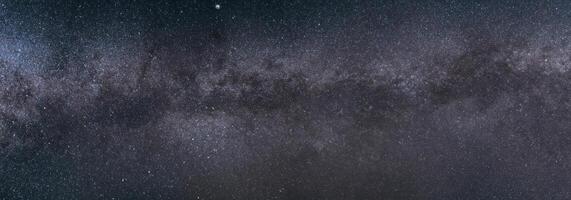 Starry Night Sky with Milky Way Galaxy, Natural Panoramic Background photo