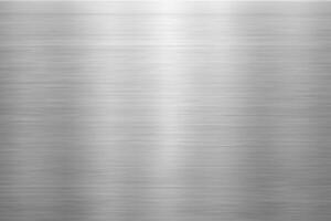 Silver metal texture of brushed stainless steel plate with the reflection of light.. photo