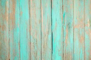 Vintage Beach Wood, Aged Turquoise Plank Background. photo