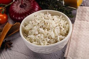 Indian cuisine jeera basmati rice photo