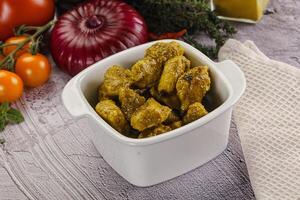 Indian cuisine curry chicken fillet photo