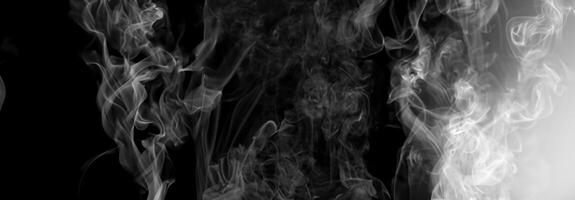 Surrealistic Composition, White Smoke and Abstract Lines Dancing in Darkness. photo