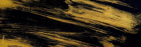 Golden Curves on Black, Elegant Web Banner Design. photo