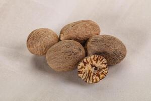 Aroma seasoning Nutmeg for cooking photo