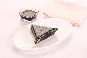 Japanese traditional onigiri with fish photo