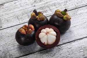 Sweet ripe juicy tropical Mangosteen photo