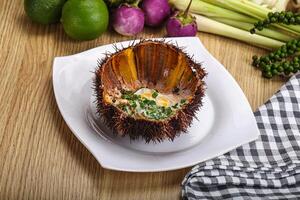 Grilled Sea Urchin with egg photo